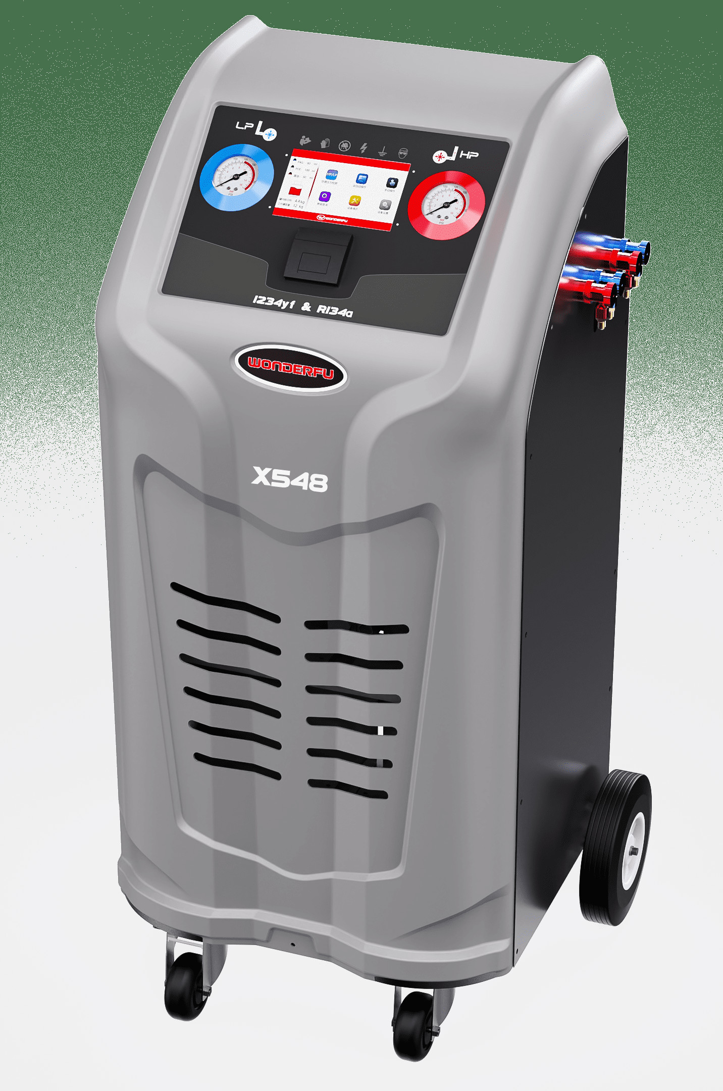 Launch R134 Ac Machine Dual Gas Air Conditioning Recovery Machine For R134a 1234yf 2 Tanks 7 ...